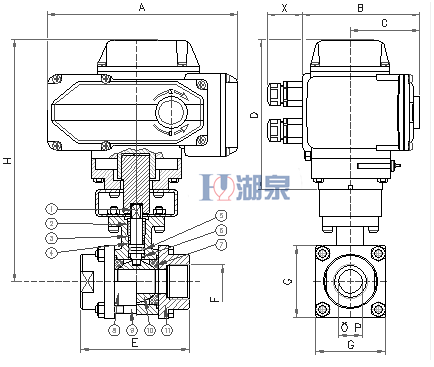 電動絲扣球閥Q911F-16P型號，圖片，原理